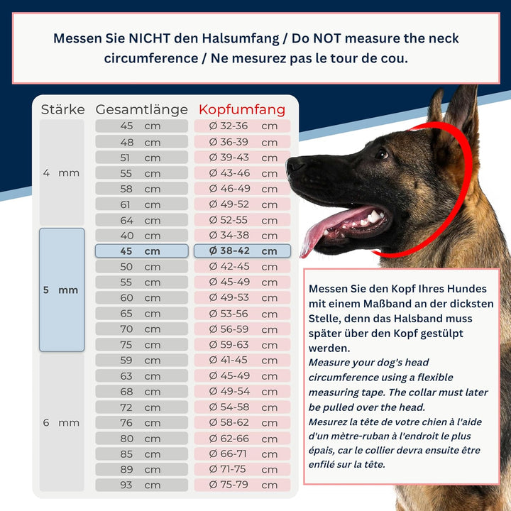 rostfreier Kettenwürger mit Zugstop zum Hundetraining - Hundehalsband Hundekette aus Edelstahl - lan