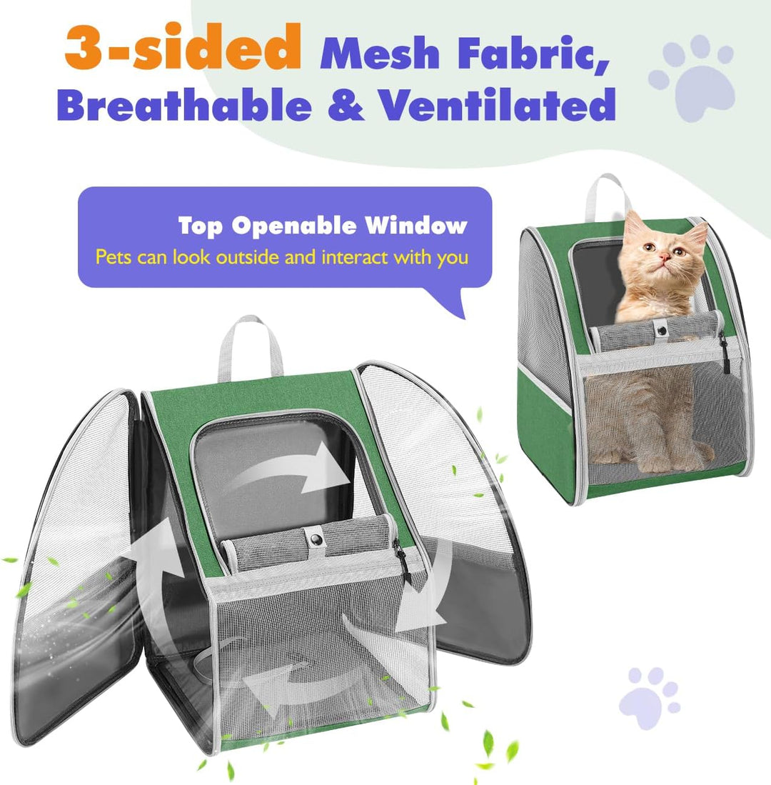 Pawaboo katzenrucksack, hunderucksack für Katzen Hunde Welpen mit Fenster, Haustier Rucksack cat Bac