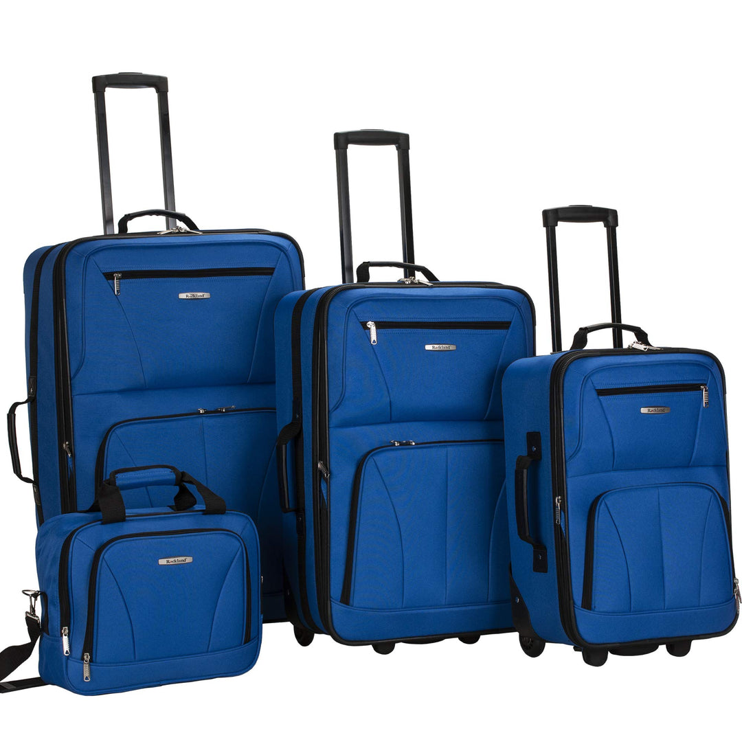 Rockland Luggage Journey Softside Stand-Set, Blau, 4-Piece Set (14/19/24/28), Journey Softside Gepäc