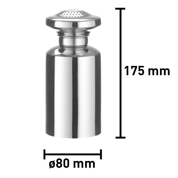 HENDI Salzstreuer, mit Schraubkappe, Pfeffer&amp; Salzstreuer, ø80x(H)175mm, Edelstahl Salzstreuer Edels