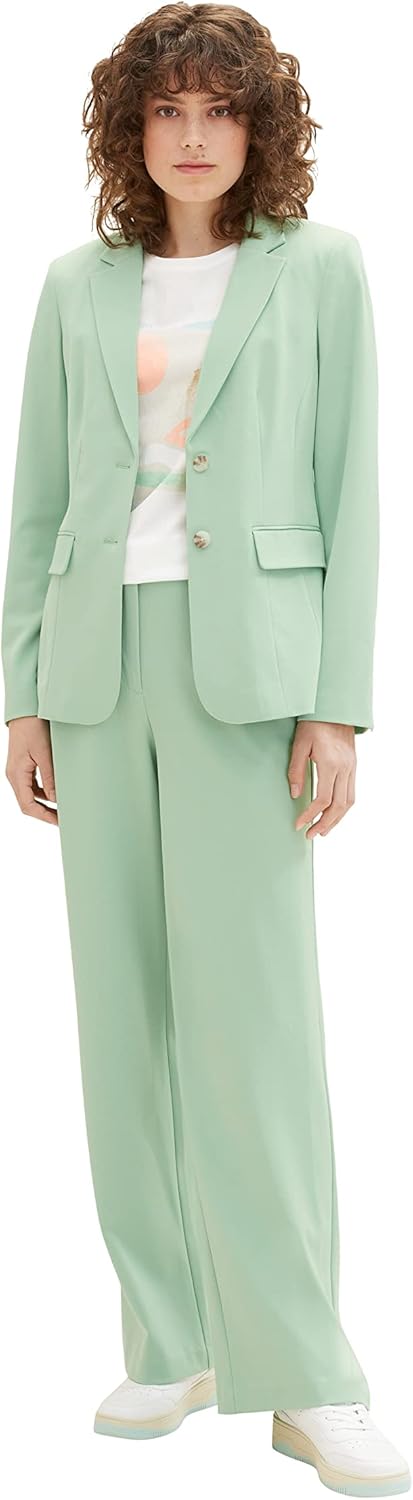 TOM TAILOR Damen Basic Blazer 46 31034 - Okra Green, 46 31034 - Okra Green