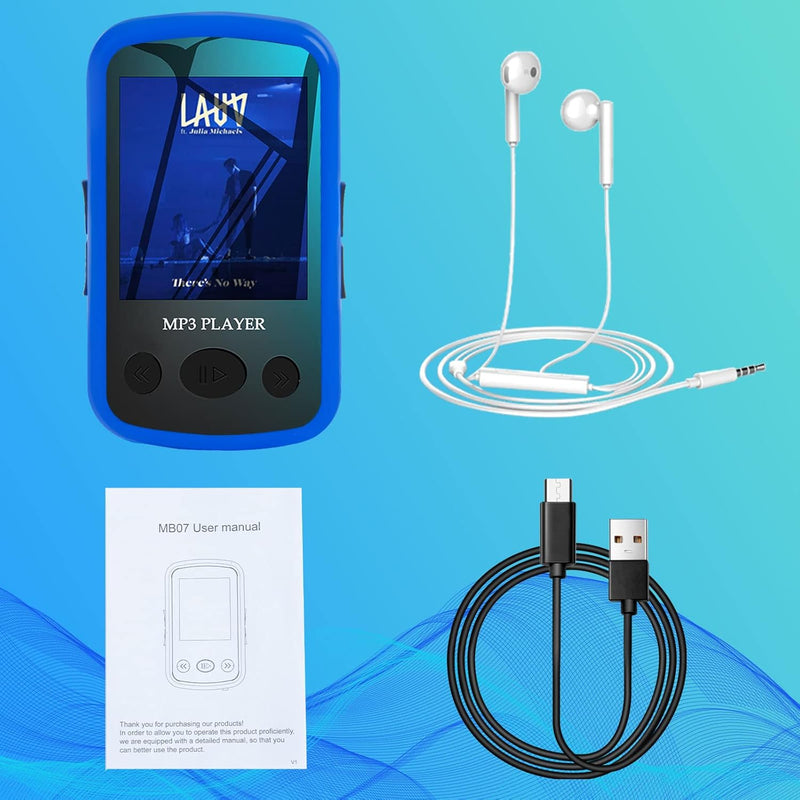 Bluetooth 5.0 MP3-Player, Sport-Musik-Player 32GB mit 1,7-Zoll-TFT-Bildschirm, eBook, Sprachaufzeich