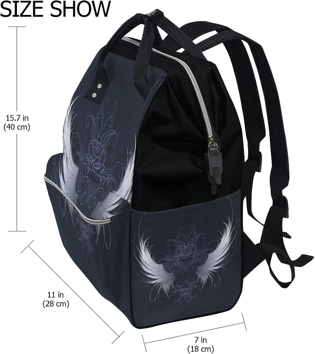 Abstrakter Engelsflügel Wickeltasche Reiserucksack Grosse Kapazität Schulter Mom Taschen für Reisen