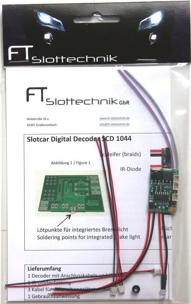 FT Slottechnik SCD 1044 Digitaldecoder kompatibel mit Carrera® Digitalsystem
