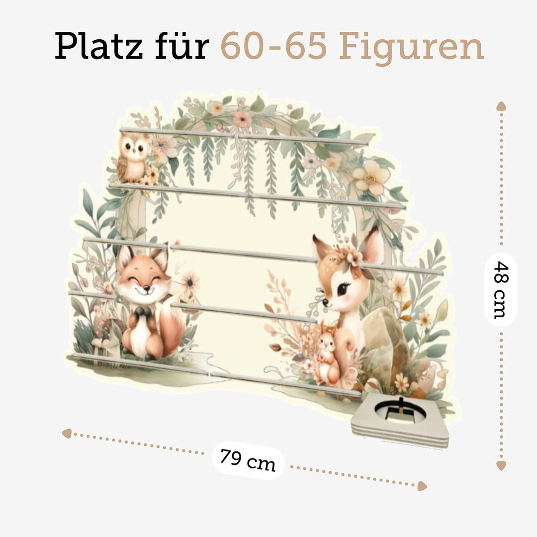 Farbklecks-Collection Musikboxregal Blumenbogentiere, Wandregal für mehr als 60 Hörfiguren, Masse 79