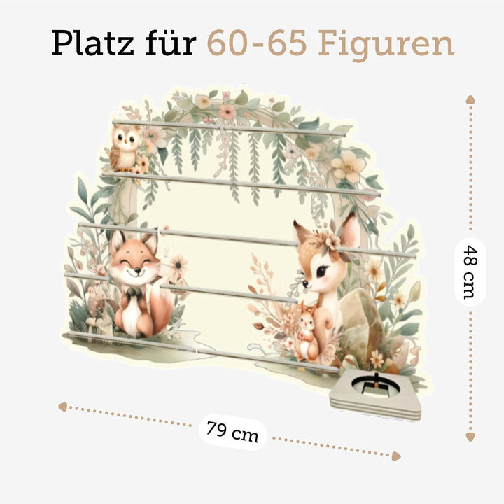 Farbklecks-Collection Musikboxregal Blumenbogentiere, Wandregal für mehr als 60 Hörfiguren, Masse 79