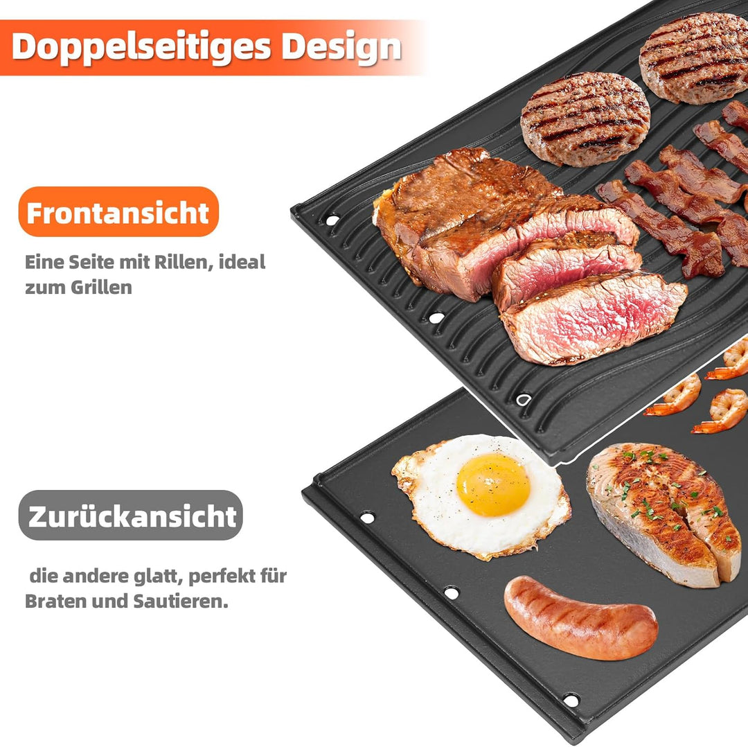 GFTIME 45x29.2cm Hochwertige Gusseisen Grillplatte für Napoleon Rogue 425 525 625, Freestyle, Gusspl