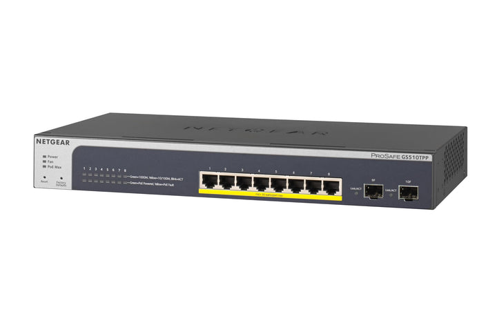 NETGEAR GS510TPP 10 Port Gigabit Ethernet LAN PoE Switch Smart (Netzwerk Switch Managed mit 8x PoE+