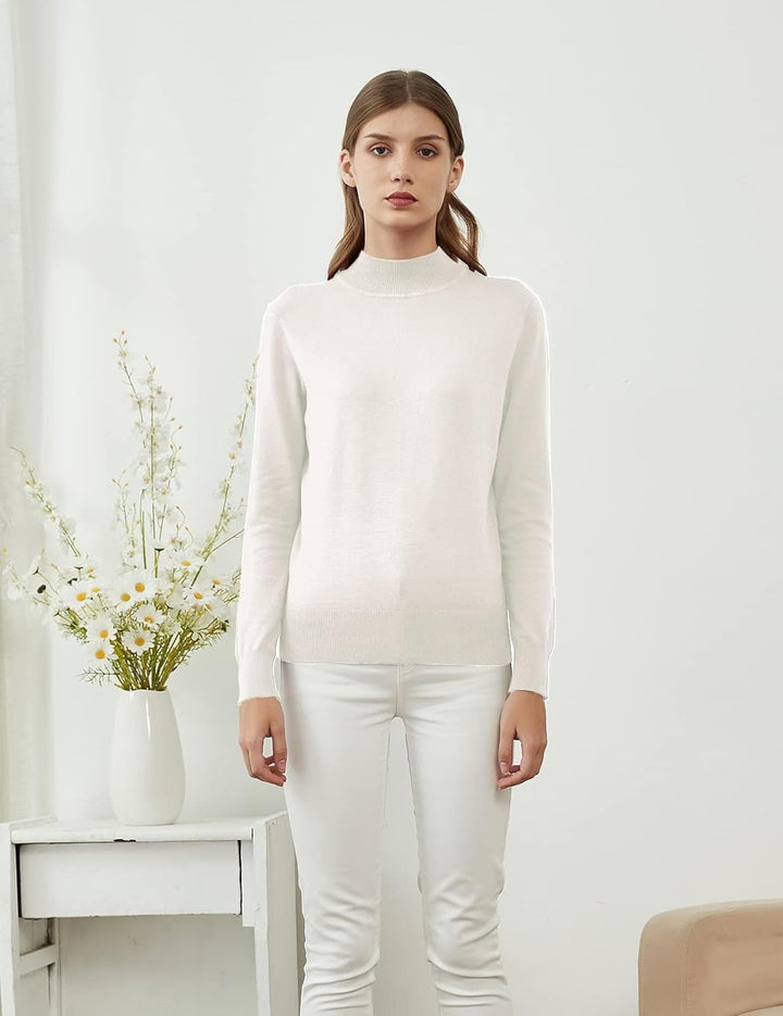 Women’s Turtleneck Sweater Knitted Jumper Autumn Loose Sweatshirt Casual Classic Elegant Knitted Jum