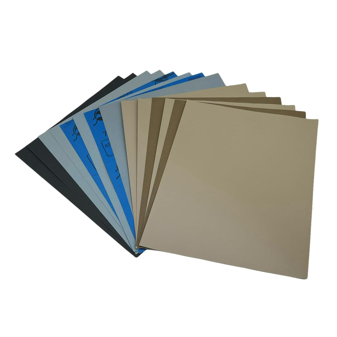 14 Stück ultrafeines Schleifpapier, 23 x 28 cm, Premium-Nass- und Trocken-Schleifpapier, 7 verschied