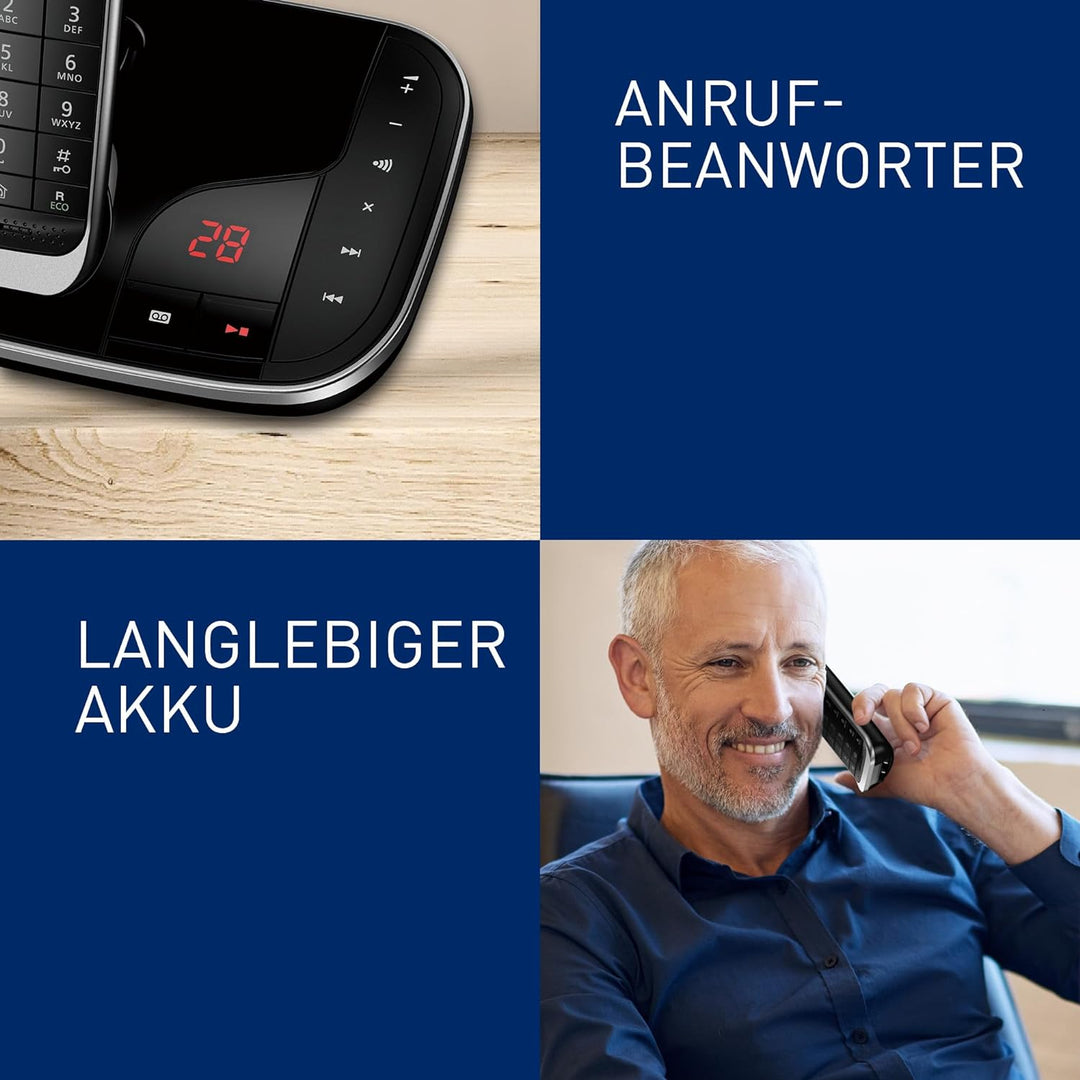 Panasonic KX-TGJ320GB Schnurlostelefon mit Anrufbeantworter, Freisprecheinrichtung, Farb-LCD, DECT-S