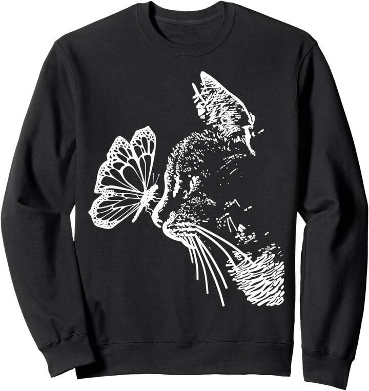 Süsse Katzen Grafik Design - Butterfly Cat - Lustige Katze Sweatshirt