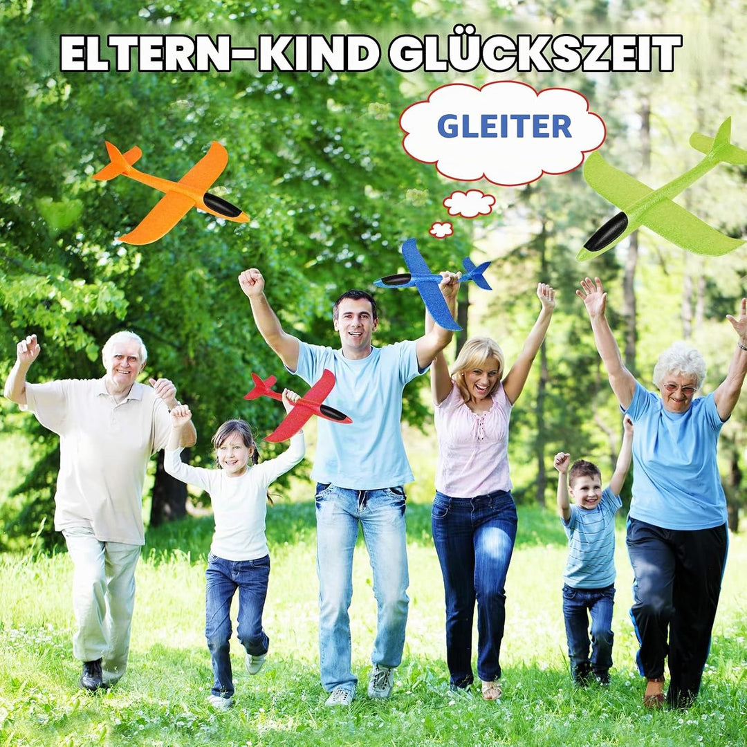 VCOSTORE Styroporflieger Wurfgleiter Kinder - 4 Stück Flugzeug Spielzeug Styropor Segelflieger Gross