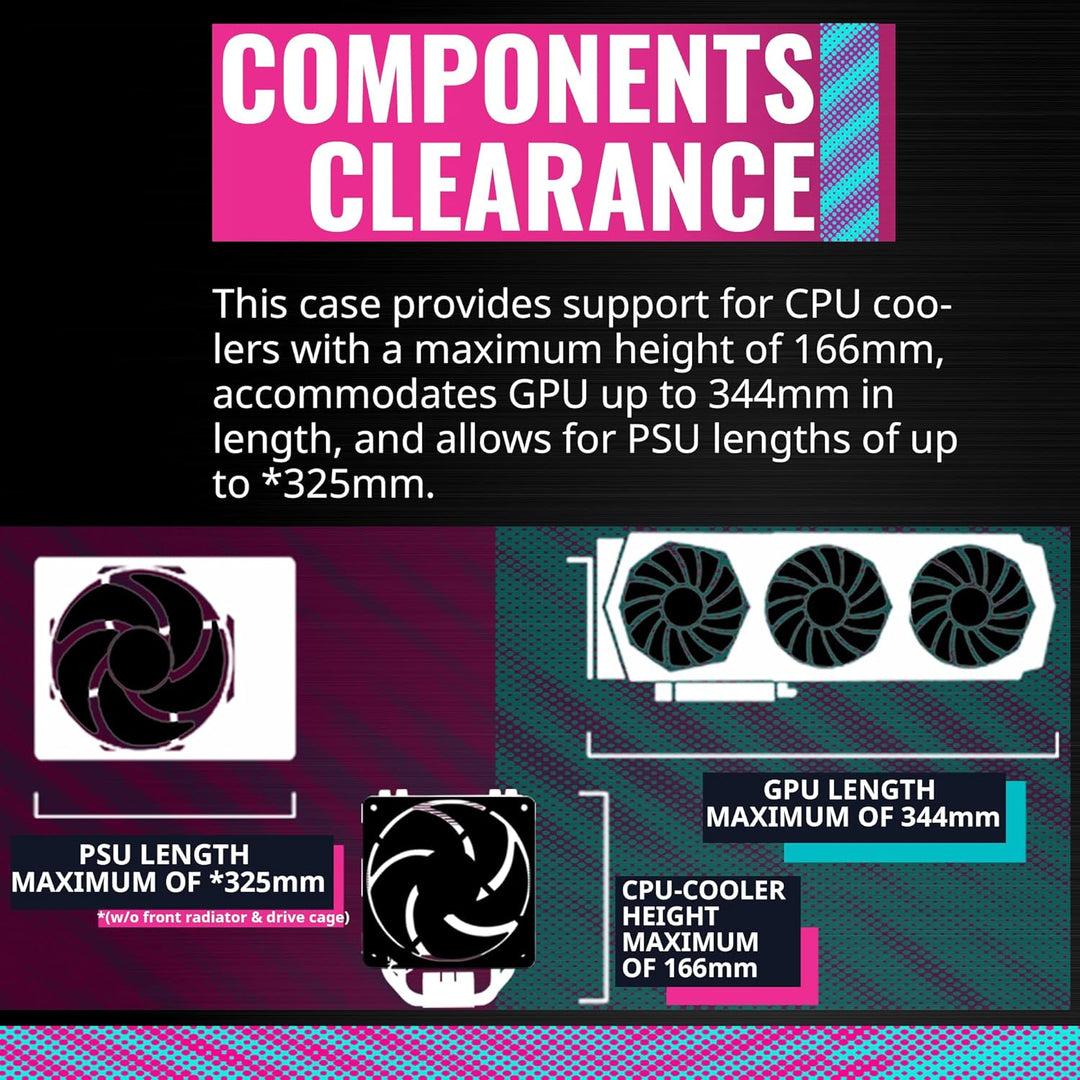 Cooler Master TD300 Mesh PC Gehäuse - Mini-Tower für Micro-ATX & Mini-ITX , Gaming Gehäuse für hohen