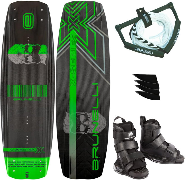 Brunelli Carbon Wakeboard Package 138 cm Wake Binding Wakeboardbindung XL (43-47), XL (43-47)