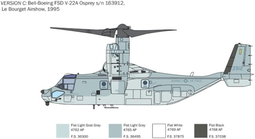 Italeri Boeing 1463 1:72 V-22 Osprey Tilt Rotor-Bausatz, Standmodellbau, Basteln, Hobby, Kleben, Pla