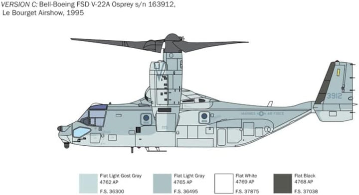 Italeri Boeing 1463 1:72 V-22 Osprey Tilt Rotor-Bausatz, Standmodellbau, Basteln, Hobby, Kleben, Pla
