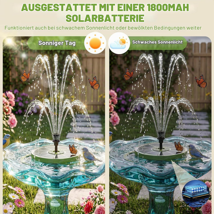 AISITIN Solarbrunnen für Draussen Verbessert, 3,5W Solar Schwimmender Fontäne Pumpe mit Verschiedene