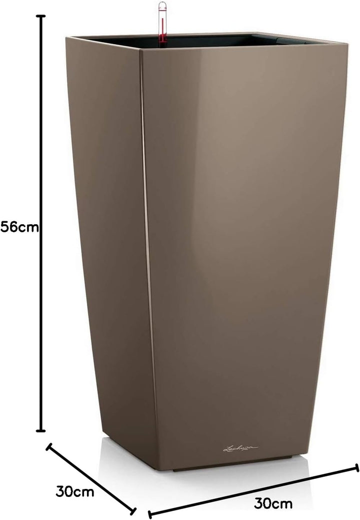 LECHUZA CUBICO Premium 30 taupe hochglanz 18214 29.5x29.5x56.5 cm Taupe Hochglanz, 29.5x29.5x56.5 cm