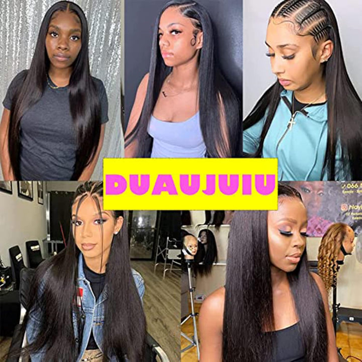 DUAUJUIU Lace Frontal Closure 13x4 Swiss Lace Echte Haare Menschliches Haar Pre Plucked Lace Closure