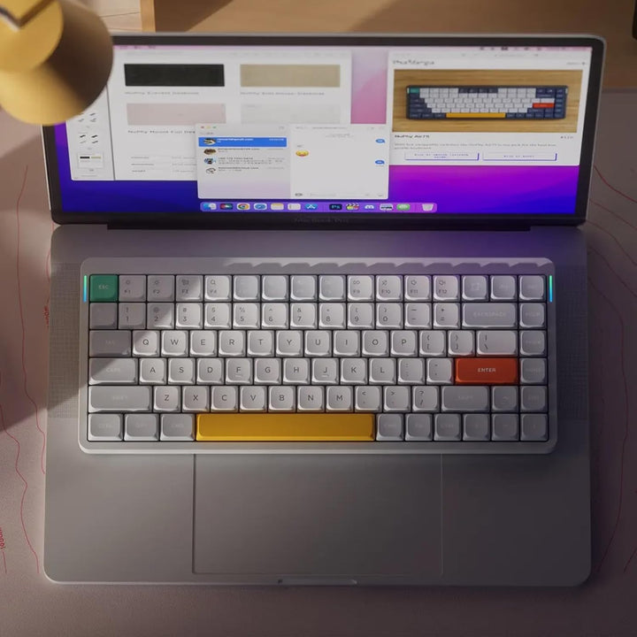 nuphy Air75 V2 Kabellose mechanische Tastatur, 84 Tasten RGB Hot-Swap Tastatur, unterstützt Bluetoot