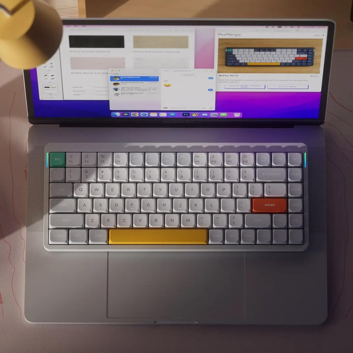 nuphy Air75 V2 Kabellose mechanische Tastatur, 84 Tasten RGB Hot-Swap Tastatur, unterstützt Bluetoot