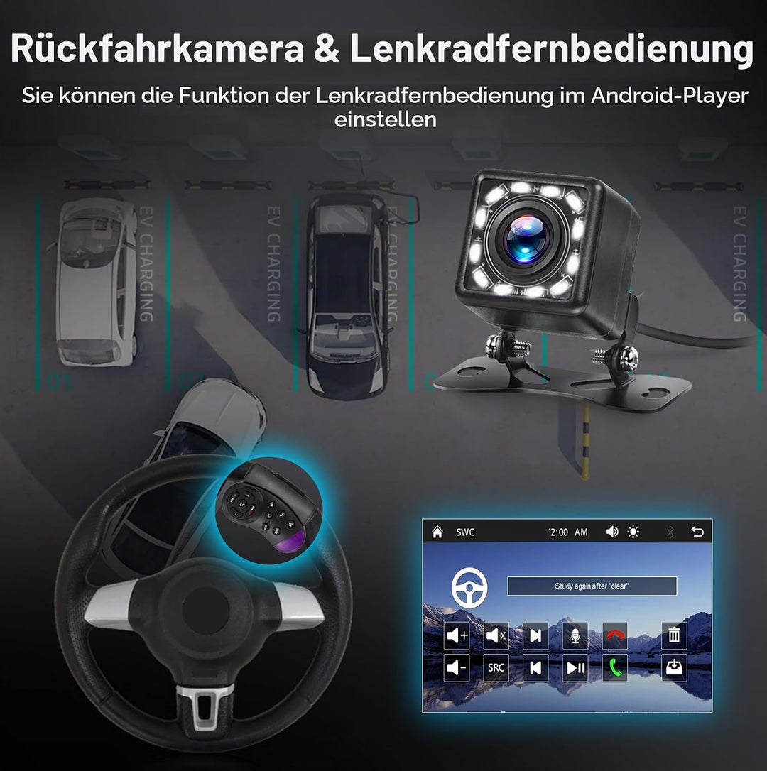 Hodozzy Autoradio 1 Din mit Wireless CarPlay Android Auto, 7 Zoll Ausfahrbarem Touchscreen Bluetooth