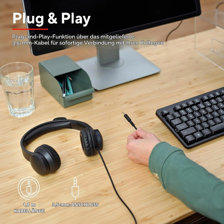 Trust Ayda PC Headset mit Mikrofon On-Ear 3.5mm, Leichtes Design, Verstellbarer Kopfbügel, Kopfhörer