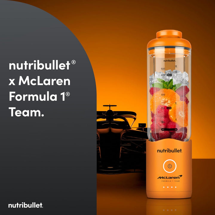 Nutribullet x McLaren Flex - tragbarer Mixer, kabelloser Smoothie Maker mit USB-C, 590 ml Tritan Bec
