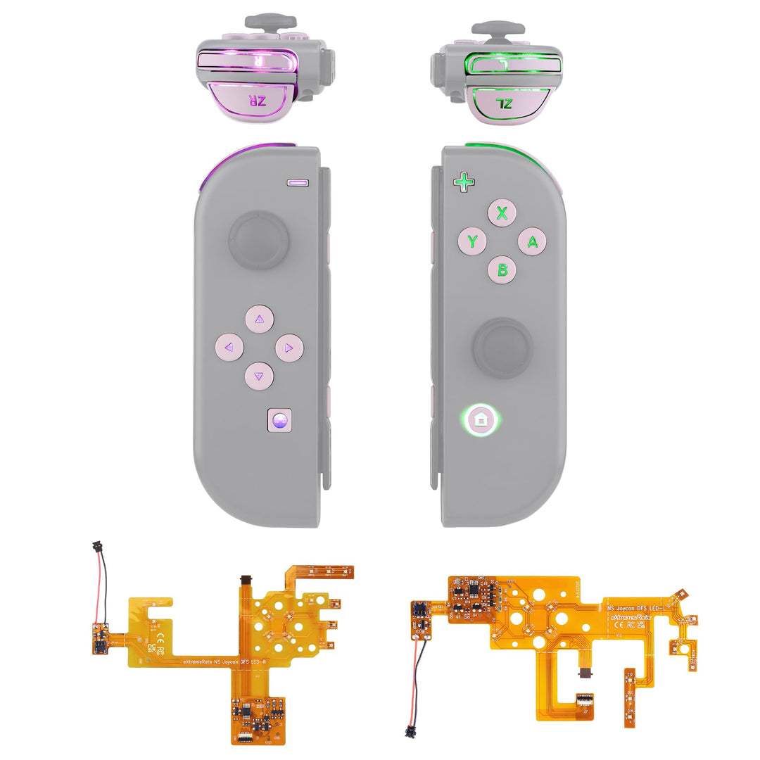 eXtremeRate LED Tasten für NS Switch Joycon, Leuchttaste ABXY Knöpfe Richtungsknöpfe Trigger Tasten,