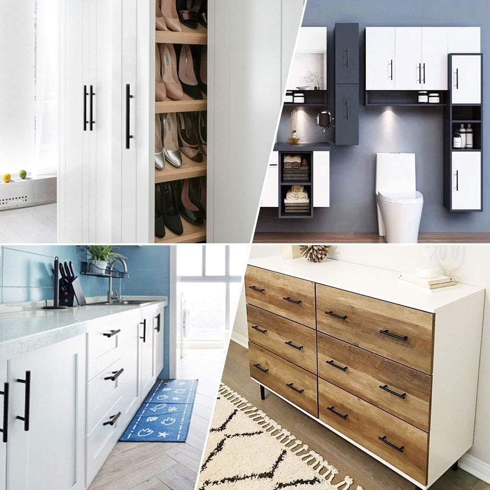 20 Stück Schwarz Küchenschrank Türgriffe Schrank ziehen LS201BK160 Bohrlochabstand 160mm T Stangengr