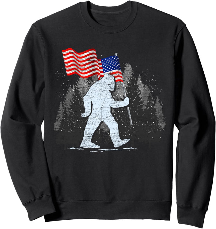 Kryptozoologie Sasquatch Folklore USA Flagge Bigfoot Sweatshirt
