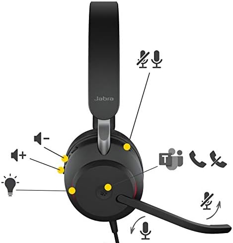Jabra Evolve2 40 SE Kabelgebundenes Stereo-Headset mit Geräuschunterdrückung, Mikrofon und USB-C/A-K