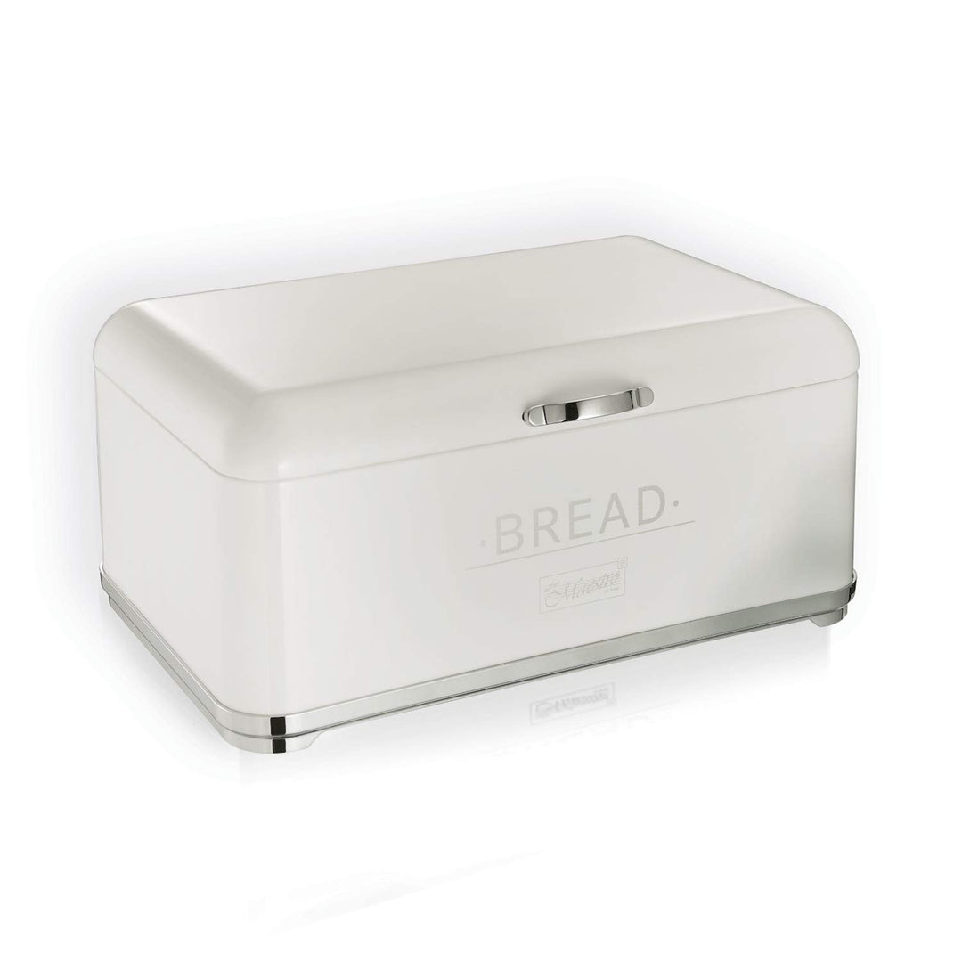 Maestro 1677 Brotbehälter Brotkasten Brotdose Brotbox Stahl (Weiss-Silber)