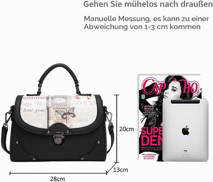 NICOLE&amp;DORIS Elegant Stilvoll Damen Handtaschen Tote Umhängetasche Schultertaschen Henkeltaschen Tas