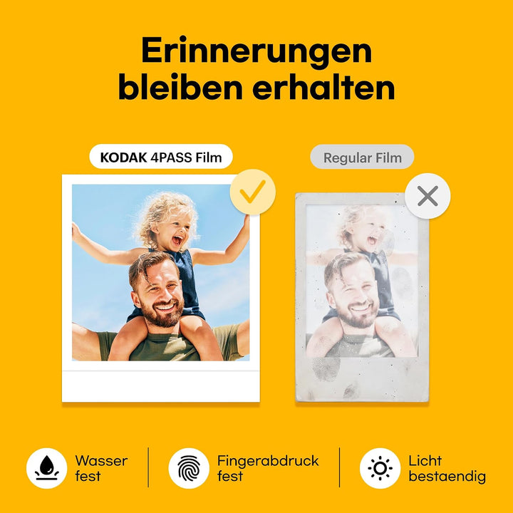 KODAK Mini 3 Retro 4PASS Mobiler Fotodrucker (7,6x7,6cm) - Gelb s gelb, s gelb