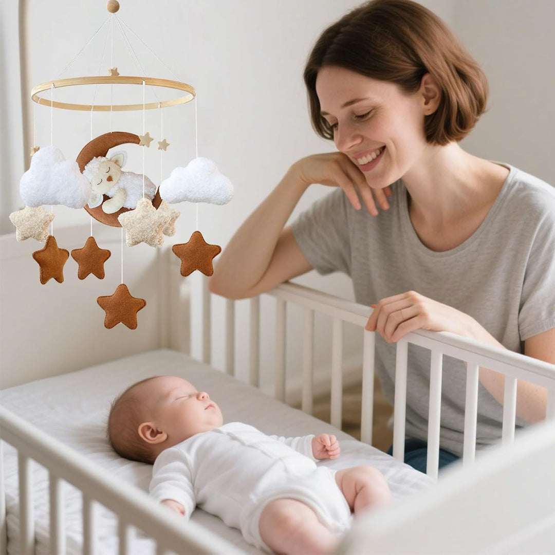 Mobile Baby Windspiele, Schlafen auf dem Mond Lämmchen, Mobile Wickeltisch Baby Mobile Babybett, Kin
