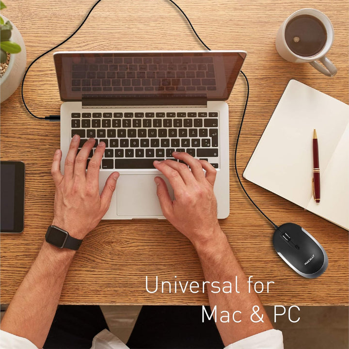 Macally USB-Typ-C-Maus – Schlankes & kompaktes Design – USB-C-Maus für MacBook Pro iMac PC usw. – Ei