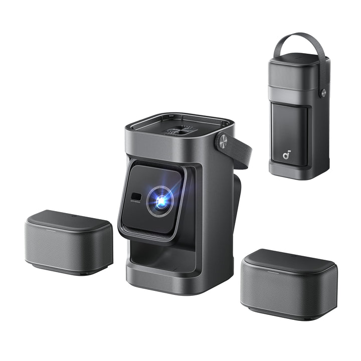 soundcore Nebula P1｜Mobiler Beamer mit abnehmbarem Lautsprecher und integriertem AV-System, 650 ANSI