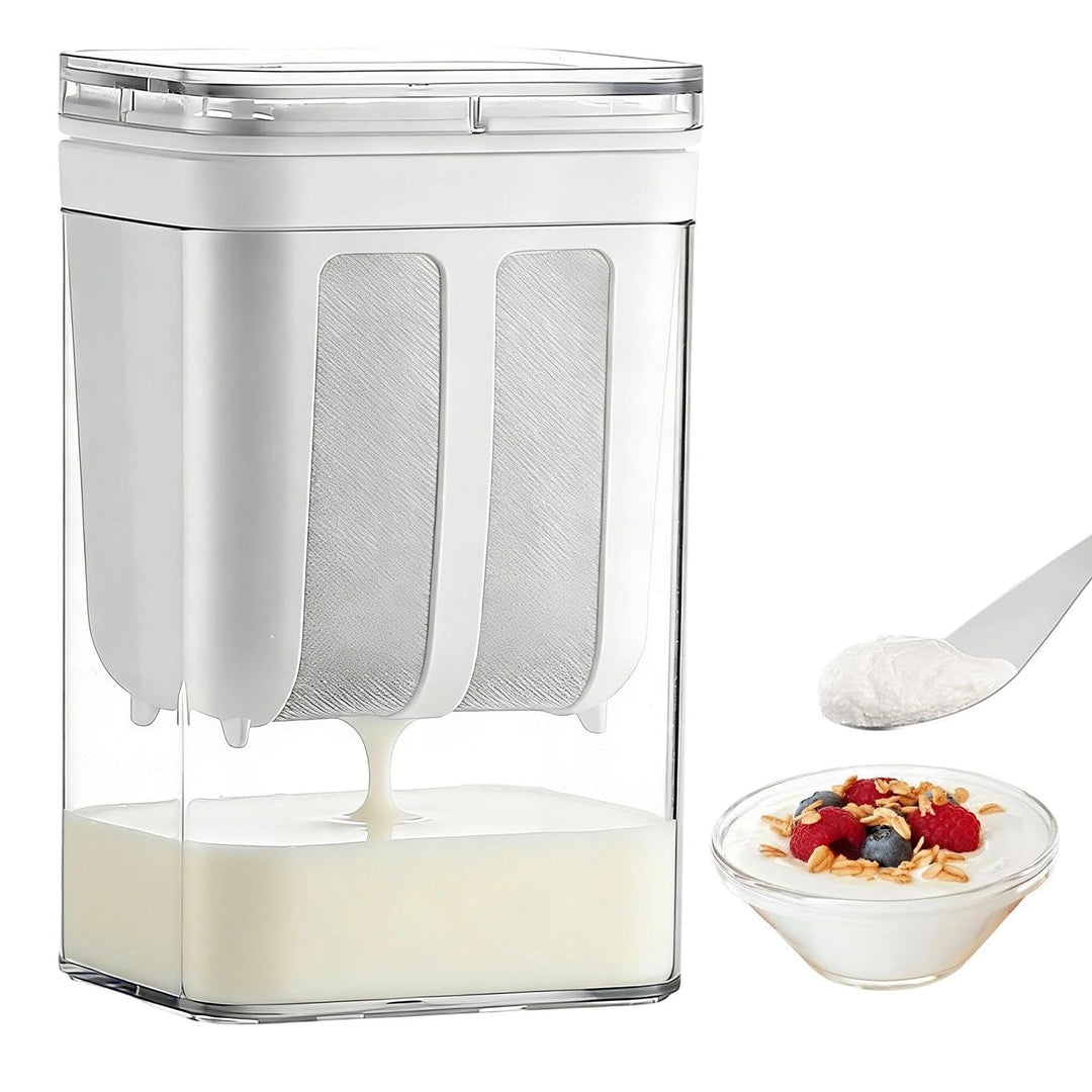 1800 ml Joghurt Sieb mit Deckel, Joghurt Presse mit Feines 80er-Edelstahlsieb, Wiederverwendbares Mo