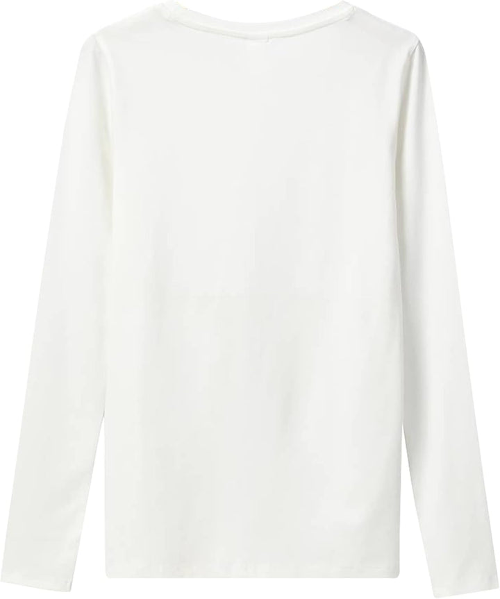 LiKing Langarmshirt Damen Basic Longsleeve Langarm-Shirt Oberteil Tops mit Stretch Baumwolle 3er Pac