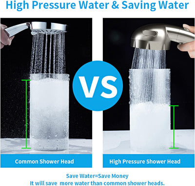 KAIYING Drill-Free Hochdruck-Handbrause mit ON/OFF-Pausenschalter 3 Sprühmodi Wassersparender Duschk