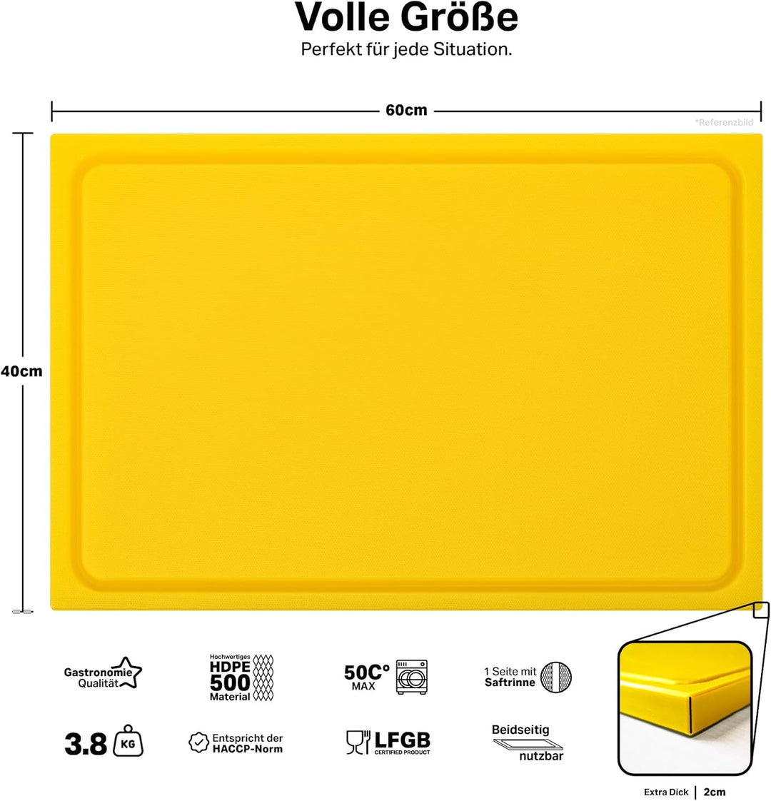 MUVELL stabiles Schneidebrett Kunststoff Spülmaschinenfest, EXTRA dick, messerschonend | Farben & Gr