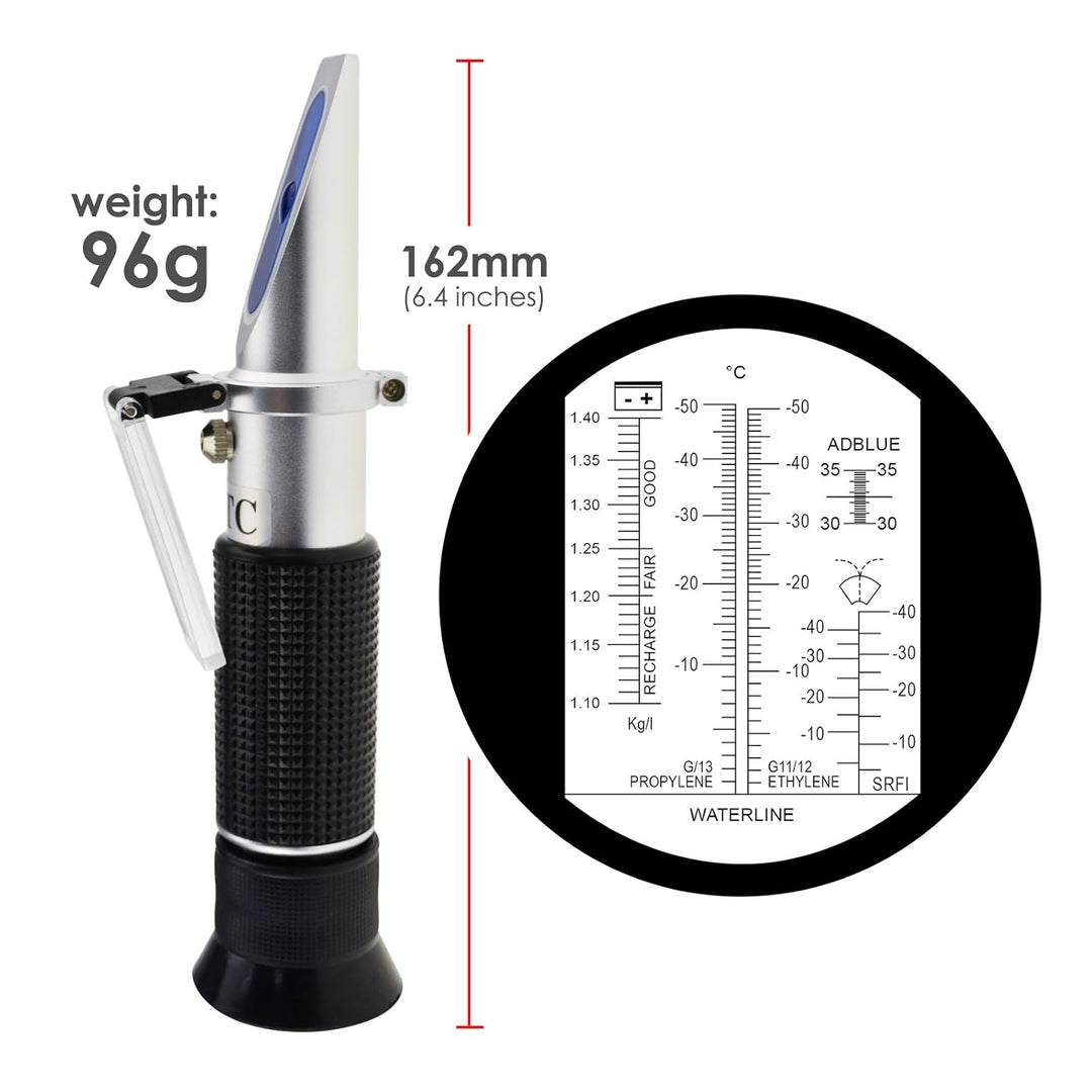 Frostschutz Refraktometer, 6-in-1 Frostschutzprüfer Kühlmitteltester Refraktometer, Frostschutz Test