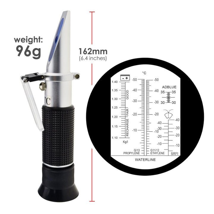 Frostschutz Refraktometer, 6-in-1 Frostschutzprüfer Kühlmitteltester Refraktometer, Frostschutz Test