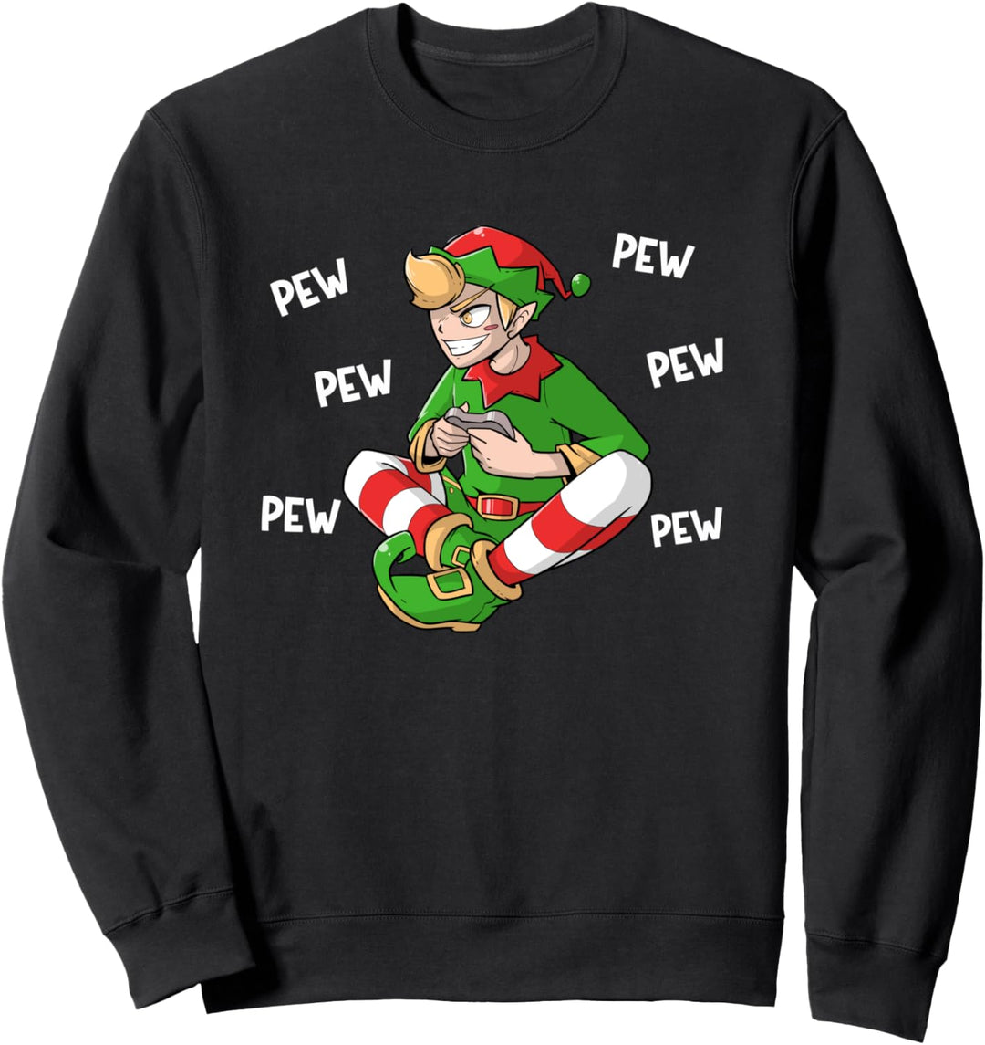 Pew Gaming Elf | Video Game Player | Gamer christmas Sweatshirt