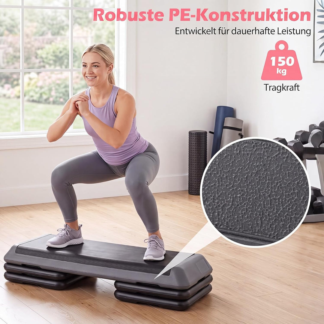 COSTWAY Aerobic Stepper 3 fach höhenverstellbar | Steppbrett rutschfest 150 kg belastbar, Fitness St