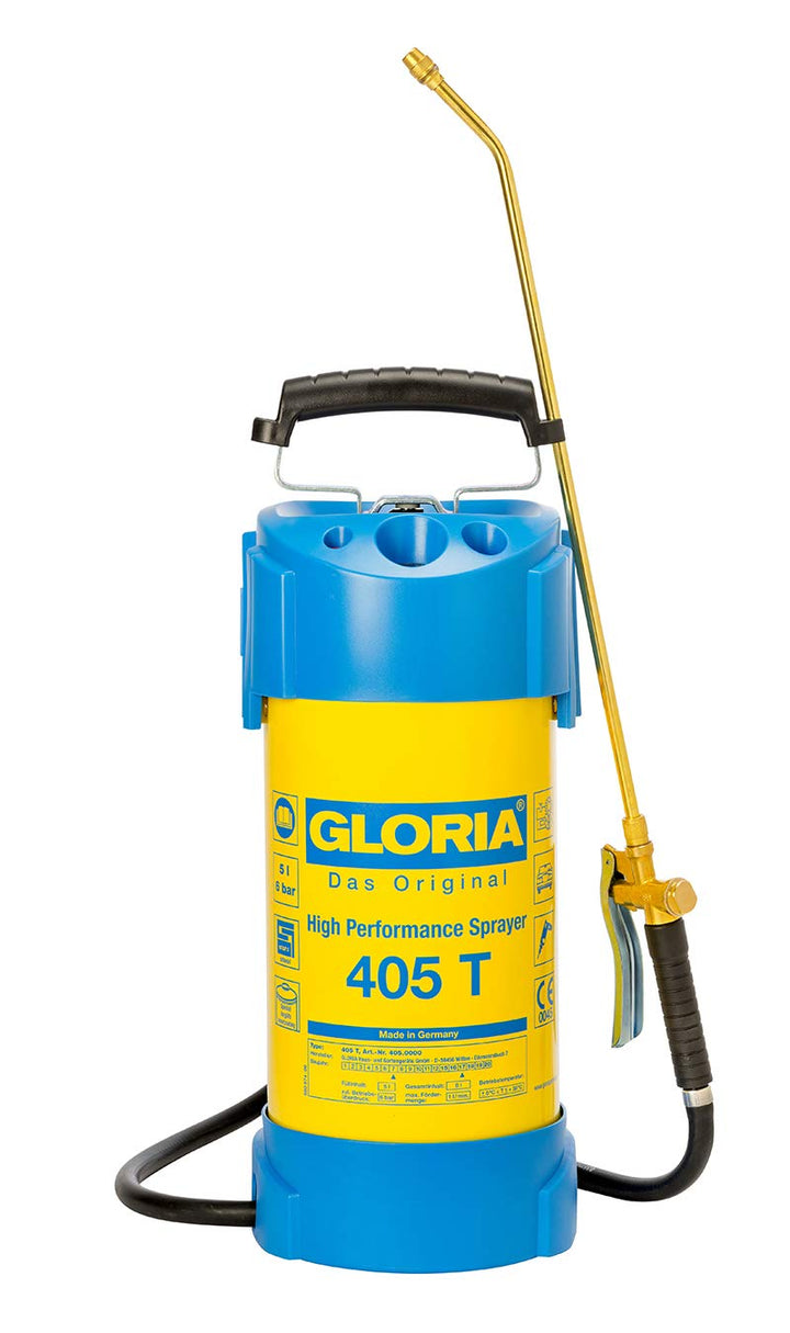 GLORIA Hochleistungssprühgerät 405 T | Gartenspritze | 5 L Füllinhalt | Drucksprüher aus Stahl | Mit
