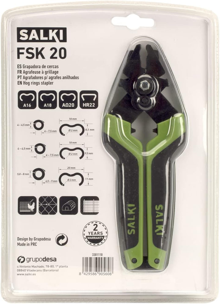 Zangenhefter FSK20 SALKI - Zangenhefter mit integriertem Drahtschneider bis zu 3 mm Stärke, kompatib
