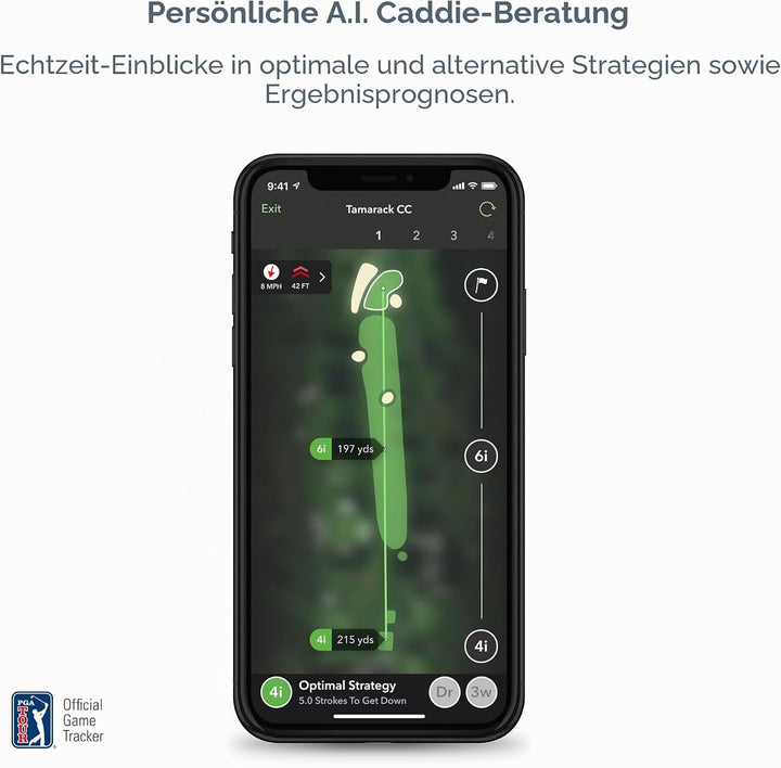 Arccos Smart Sensors: automatisches Golfspiel-Tracking-System, A.I. Powered Caddie, A.I. GPS-Entfern